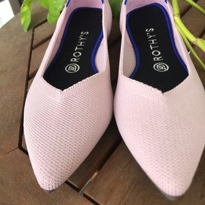 Rothys pointed flats, Petal pink solid, light pink